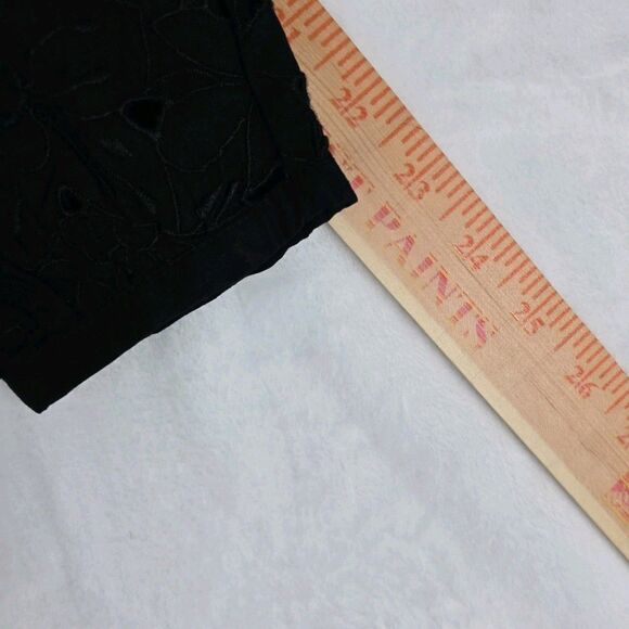 J.Crew Eyelet Button-Up Blouse Black Cotton Long Sleeve Women Top XS - Picture 6 of 9